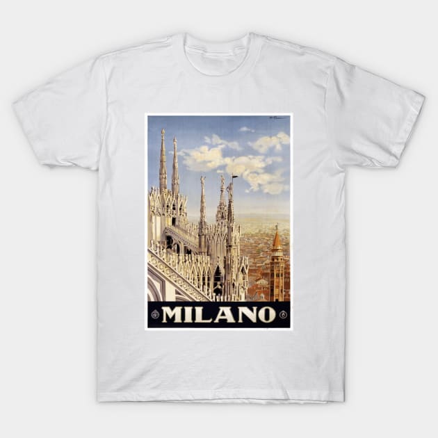 Milano (Milan), Italy Vintage Travel Poster Design T-Shirt by Naves